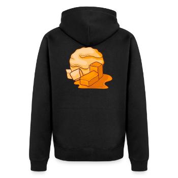 Karamell Eis Speiseeis Eiskrem Eiscreme Kugeleis - Unisex Premium Bio Zip Hoodie - Schwarz - Hinten - Nico (187cm)