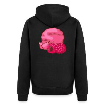 Raspberries ice cream ice cream ice cream ice cream ice cream - Unisex Premium Organic Zip Hoodie - black - Back - Nico (187cm)