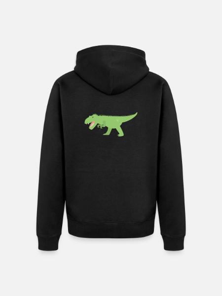 Hunting dinosaur - Unisex Premium Organic Zip Hoodie - black