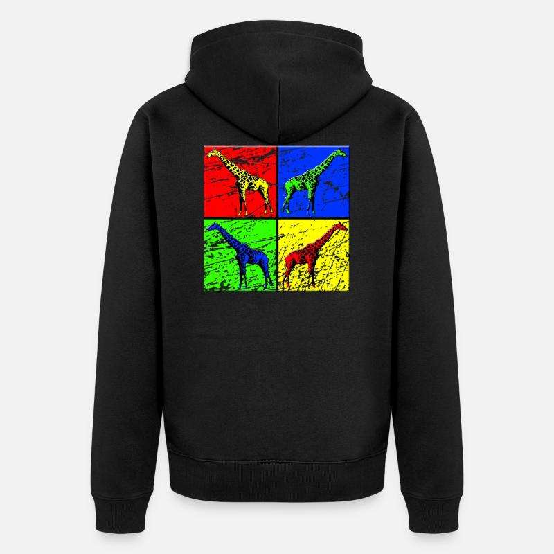 Giraffe - Unisex Premium Bio Zip Hoodie - Schwarz