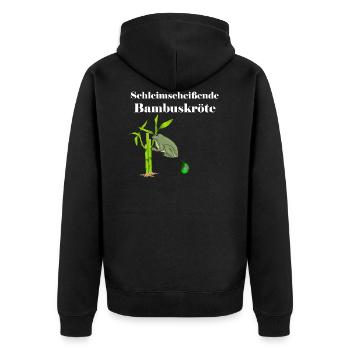 Schleimscheissende Bambuskröte | frog - Unisex Premium Organic Zip Hoodie - black - Back - Nico (187cm)