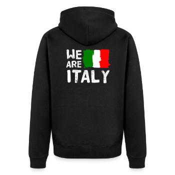 We are Italy - Unisex Premium Organic Zip Hoodie - black - Back - Nico (187cm)