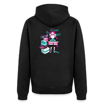 anniversaire - Veste à capuche bio Premium Unisexe - noir - Dos - Nico (187cm)