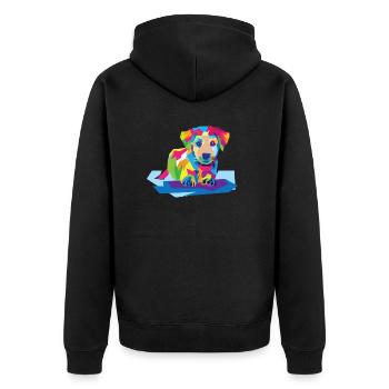 Colorful dog - Unisex Premium Organic Zip Hoodie - black - Back - Nico (187cm)