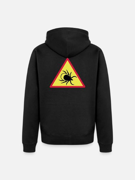 Attention ticks - Unisex Premium Organic Zip Hoodie - black