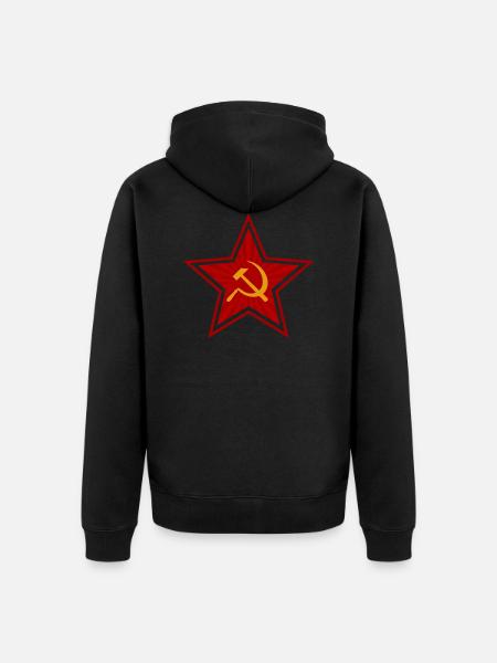 Kommunismus Roter Stern - Geschenkidee - Unisex Premium Bio Zip Hoodie - Schwarz
