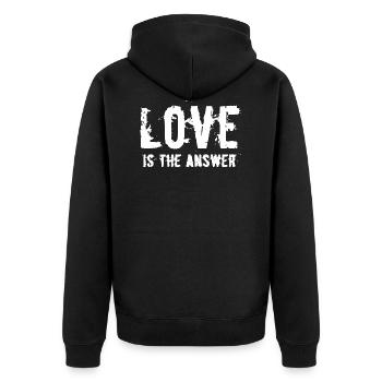L'amour est la réponse - Veste à capuche bio Premium Unisexe - noir - Dos - Nico (187cm)