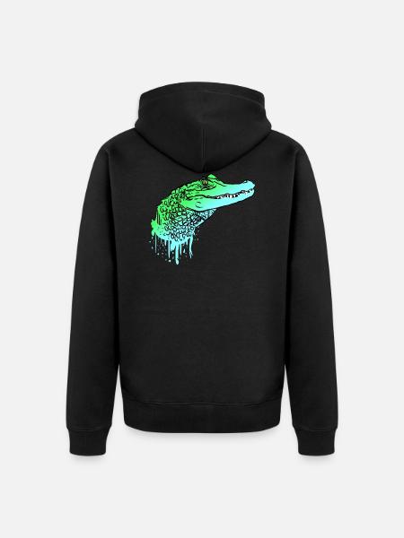 Crocodile crocodile lizard alligator - Unisex Premium Organic Zip Hoodie - black