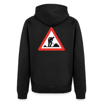 Attention chantier de construction! - Veste à capuche bio Premium Unisexe - noir - Dos - Nico (187cm)