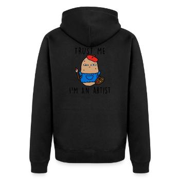 FAITES-moi confiance - Veste à capuche bio Premium Unisexe - noir - Dos - Nico (187cm)