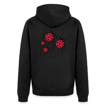 couple love couples 2 children babies mom boy maed - Unisex Premium Organic Zip Hoodie - black - Back - Nico (187cm)