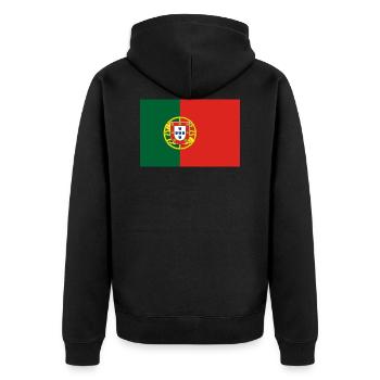 Portugiesische Flagge - Unisex Premium Bio Zip Hoodie - Schwarz - Hinten - Nico (187cm)