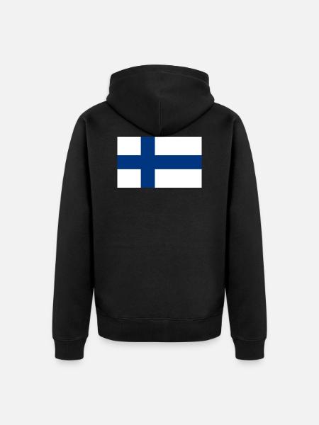 Finnish flag - Unisex Premium Organic Zip Hoodie - black