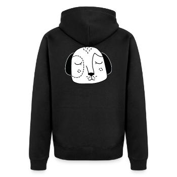 Tête de chien visage de chien - Veste à capuche bio Premium Unisexe - noir - Dos - Nico (187cm)