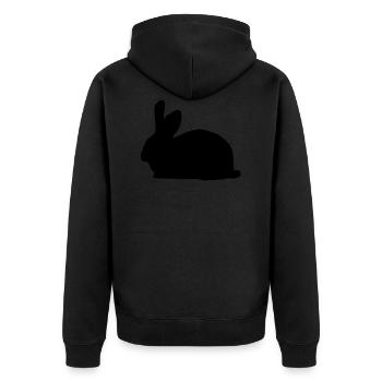 Rabbit Rabbit Bunny Rabbit Rodent rodents - Unisex Premium Organic Zip Hoodie - black - Back - Nico (187cm)
