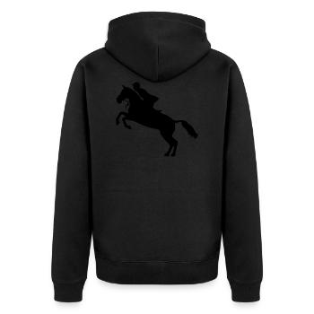 Equitation Riding Equestrian Equestrian Equestrian sport - Unisex Premium Organic Zip Hoodie - black - Back - Nico (187cm)