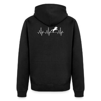 Heartbeat ECG Equitation Equitation Sports équestres Equestre - Veste à capuche bio Premium Unisexe - noir - Dos - Nico (187cm)