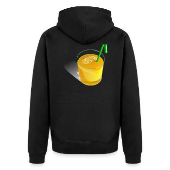 Orange Juice Saft - Unisex Premium Organic Zip Hoodie - black - Back - Nico (187cm)