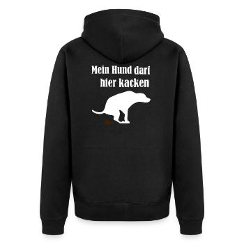 Mon chien peut chier ici | Chien défait - Veste à capuche bio Premium Unisexe - noir - Dos - Nico (187cm)