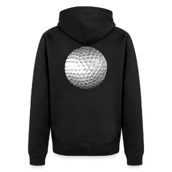golfball - Unisex Premium Bio Zip Hoodie - Schwarz - Hinten - Nico (187cm)