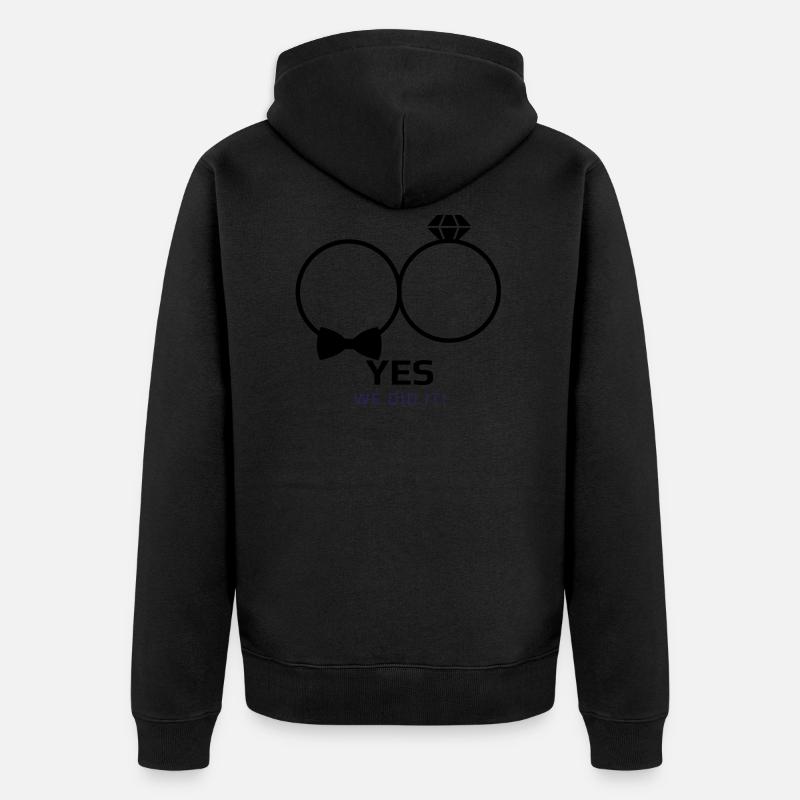 Hochzeit we did it - Unisex Premium Bio Zip Hoodie - Schwarz
