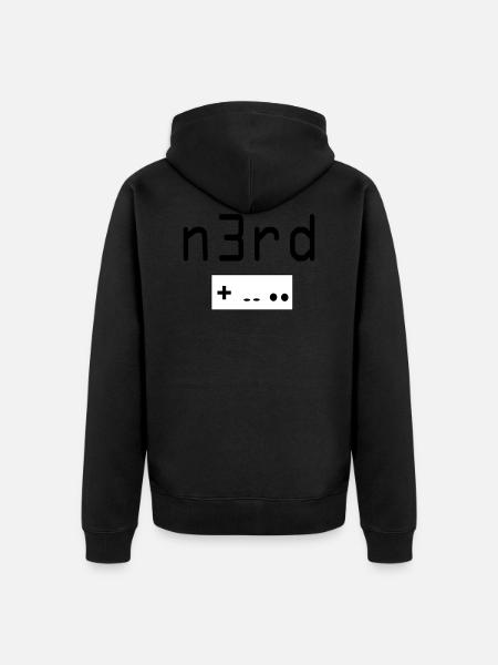 Nerd - Unisex Premium Bio Zip Hoodie - Schwarz