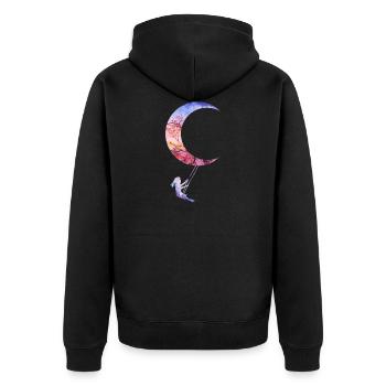 balançoire lune - Veste à capuche bio Premium Unisexe - noir - Dos - Nico (187cm)
