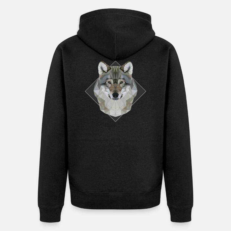 loup - Veste à capuche bio Premium Unisexe - noir