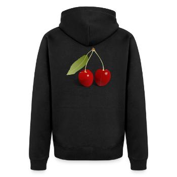 Cerises - Veste à capuche bio Premium Unisexe - noir - Dos - Nico (187cm)