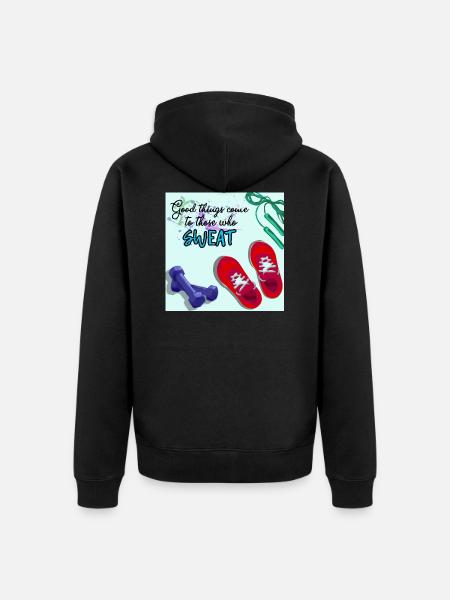 GOOD THINGS COME with fitness - Unisex Premium Organic Zip Hoodie - black