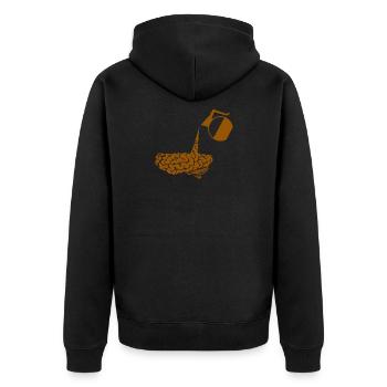 Brain loading by coffee - Unisex Premium Organic Zip Hoodie - black - Back - Nico (187cm)