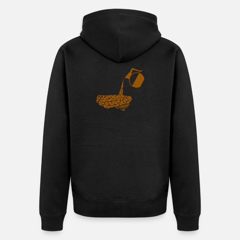 Brain loading by coffee - Unisex Premium Organic Zip Hoodie - black