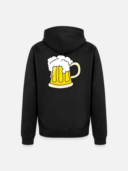 beer - Unisex Premium Organic Zip Hoodie - black