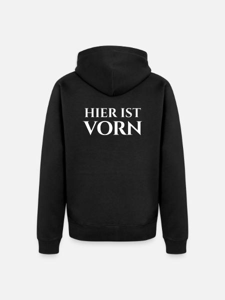 HERE IS FRONT - Unisex Premium Organic Zip Hoodie - black