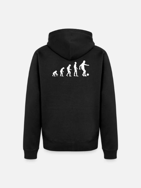 Fussball Evolution | Fußball - Unisex Premium Bio Zip Hoodie - Schwarz