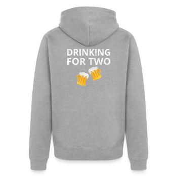 Party - Unisex Premium Bio Zip Hoodie - Grau meliert - Hinten - Nico (187cm)