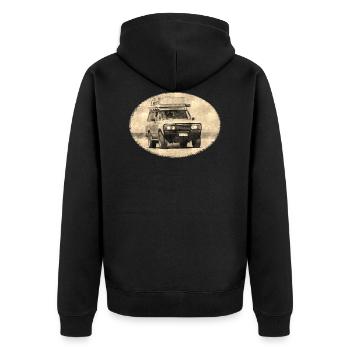 car, off-road vehicle, offroad, travel, australia - Unisex Premium Organic Zip Hoodie - black - Back - Nico (187cm)