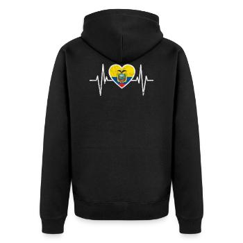 Ecuador Flagge Ekuador Quito Patriot Geschenk - Unisex Premium Bio Zip Hoodie - Schwarz - Hinten - Nico (187cm)