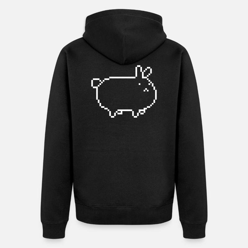 rabbit_pixel - Veste à capuche bio Premium Unisexe - noir