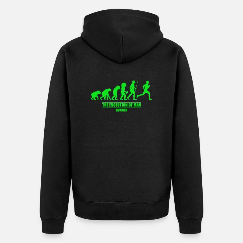 Läufer Evolution Läufer - Unisex Premium Bio Zip Hoodie - Schwarz