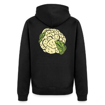 Veganer Vegetarier Tierschutz Geschenkidee - Unisex Premium Bio Zip Hoodie - Schwarz - Hinten - Nico (187cm)