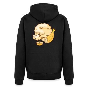 Bananen Eis Speiseeis Eiskrem Eiscreme Kugeleis - Unisex Premium Bio Zip Hoodie - Schwarz - Hinten - Nico (187cm)