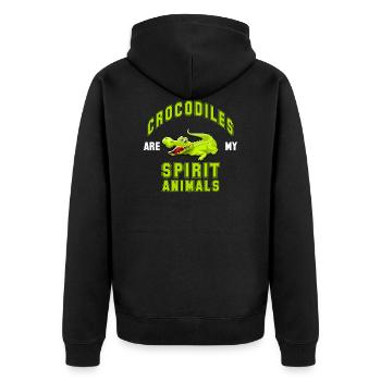 Crocodile, crocodile, dessin animé, crocodile, favori, animal - Veste à capuche bio Premium Unisexe - noir - Dos - Nico (187cm)