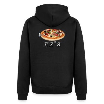 Pizza food gift idea - Unisex Premium Organic Zip Hoodie - black - Back - Nico (187cm)
