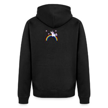Licorne avec arc-en-ciel - Veste à capuche bio Premium Unisexe - noir - Dos - Nico (187cm)