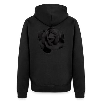 Black rose - Unisex Premium Organic Zip Hoodie - black - Back - Nico (187cm)