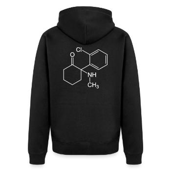 ketamine - Unisex Premium Organic Zip Hoodie - black - Back - Nico (187cm)