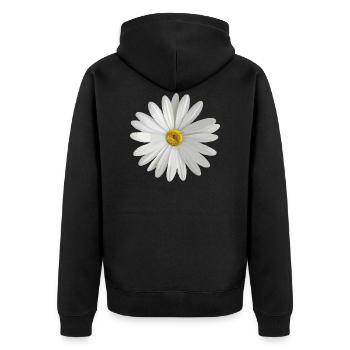 daisy - Unisex Premium Organic Zip Hoodie - black - Back - Nico (187cm)