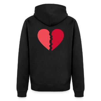 Coeur brisé Triste rupture Cadeau - Veste à capuche bio Premium Unisexe - noir - Dos - Nico (187cm)