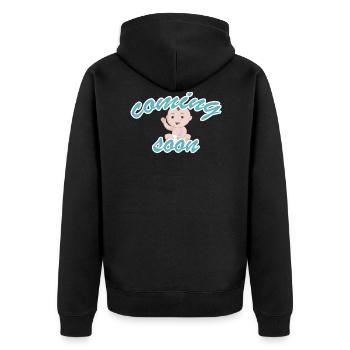 idée de cadeau naissance bébé enfant né naissance - Veste à capuche bio Premium Unisexe - noir - Dos - Nico (187cm)